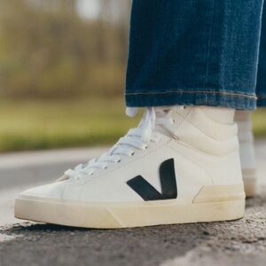 Veja Minotaur High Top Sneakers in Black and White